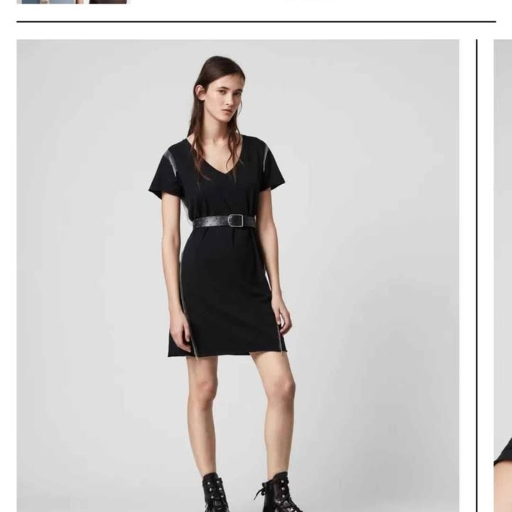 All Saints Black Mini Dress with Silver Accents - Picture 8 of 8